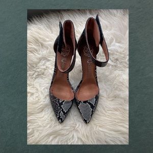 Jeffrey Campbell Leather Snakeskin Solitaire Heels